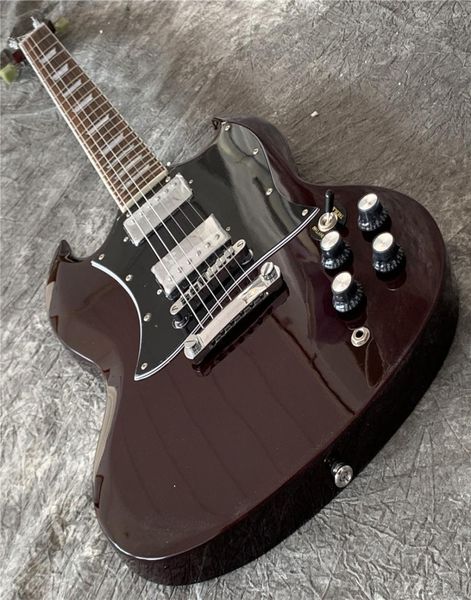 

new arrival sg angus young guitar acdc inlaids cherry red dark rosewood fretboard china guitars musical instrument8233118