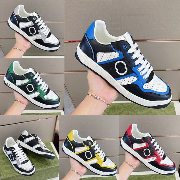 

italian fashion designer mens sports shoes classics men travel discreet interlocking printing logo boy sneakers with original box size 38-46, Black