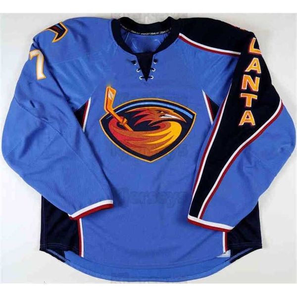 

c2604 custom men's vintage atlanta thrashers jerseys 17 ilya kovalchuk 36 eric boulton 6 hainsey 39 tobias enstrom jersey blue hockey m, Black