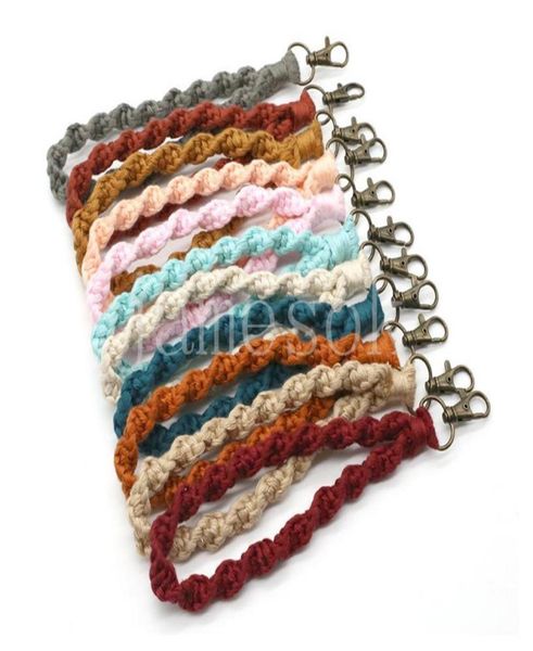 

wristlet keychains wrist lanyard strap keyring bracelet assorted color braided key ring de9752114404, Silver