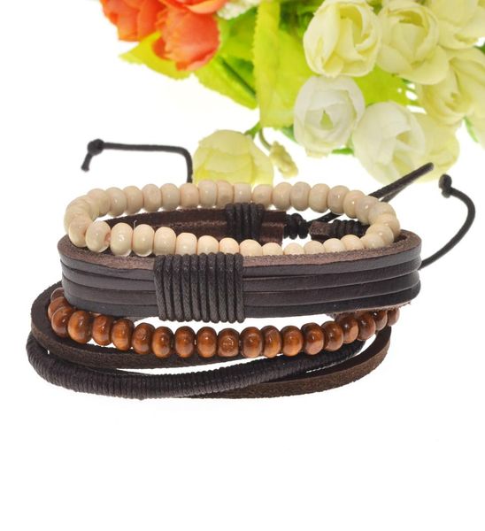 

multibundle set bracelet handmade leather jewelry beaded woven beaded bracelet leather wrap5971594, Black
