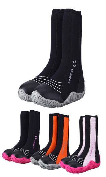 

5mm neoprene scuba diving boots water shoes vulcanization winter cold proof high upper warm fins spearfishing shoes9028060