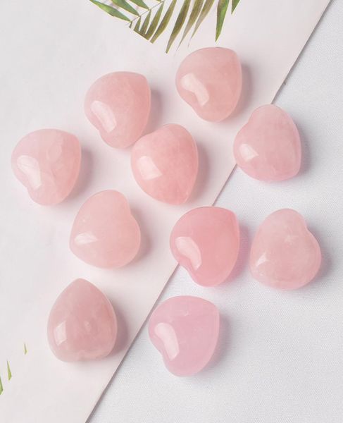 

2omm 25mm love hearts natural crystal stone craft ornaments rose quartz healing crystals energy reiki gem living room decoration6847714, Black