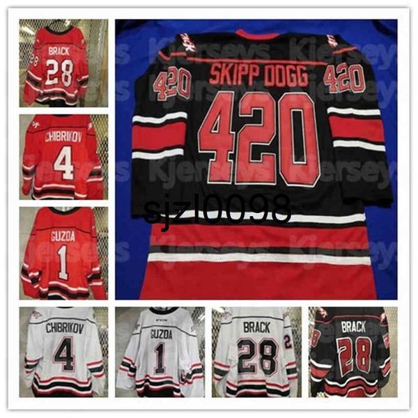 

sj98 owen sound attack road hockey jersey embroidery stitched customize 2 carter robertson 28 justin brack 1 mack guzda, Black