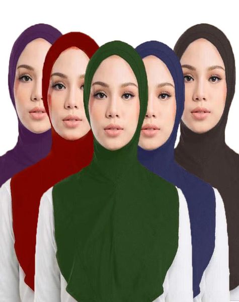 

2020 one piece muslim women prayer scarf underscarf hat amira cap turban inner hijab neck full cover ninja islamic headwear wrap2500462, Blue;gray