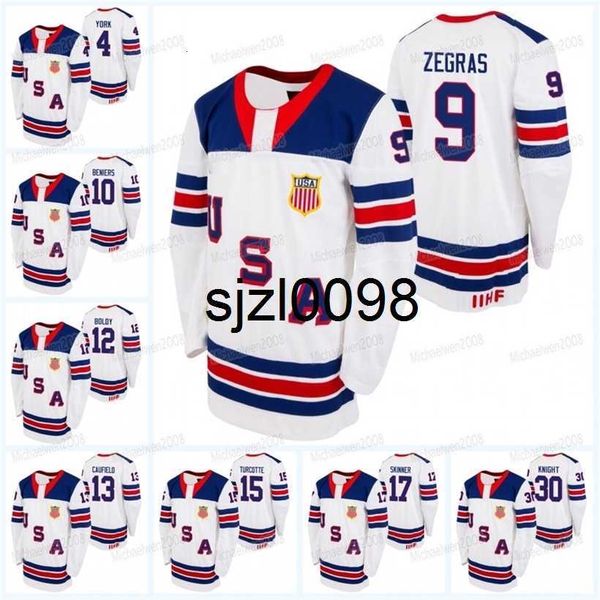 

sj98 trevor zegras usa 2021 iihf wjc gold winner jersey matthew beniers matthew boldy alex turcotte hunter skinner spencer knight cole caufi, Black