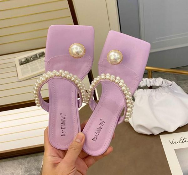 

leopard land fashion string bead design summer slippers flip flops for women clip toe sandals ladies low heel party shoes wbl8957576, Black