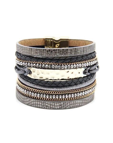 

whole zg new arrive fashion jewelry grey and kahki color women bracelet with gold magnetic bracelet5310033, White