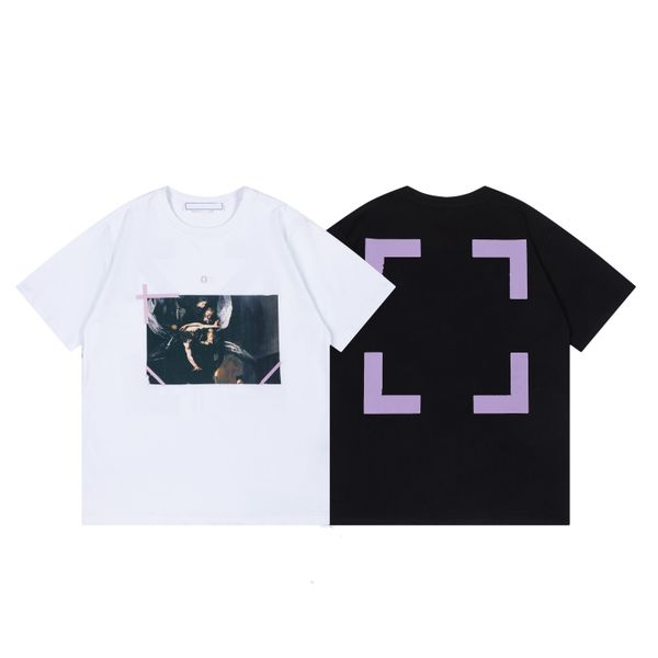 

2023 mens&womens designer graffiti t-shirts printed fashion man ofs whits t-shirt cotton casual tees short sleeve luxury hip hop streetwear, White;black