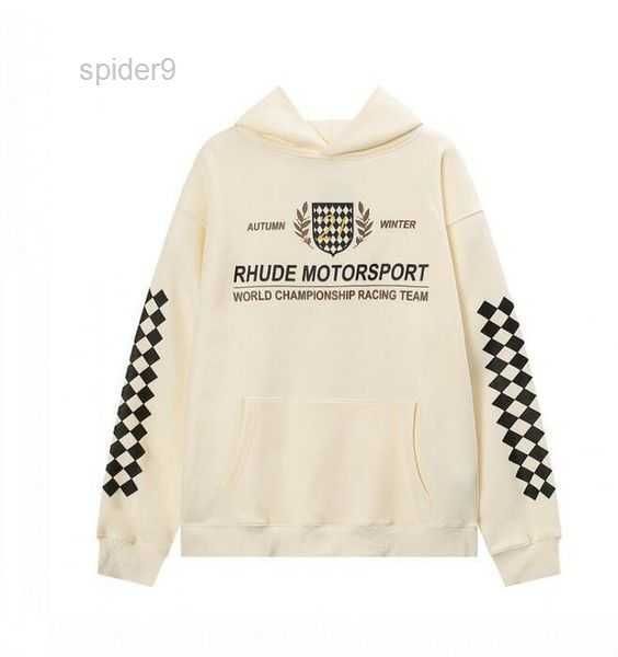 

american fashion brand rhude men's hoodies sweatshirt print round neck hoodie for men and women hooded 4 qhr7, Black