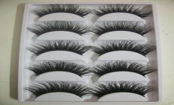 

5 pairs black natural thick false eyelash soft long handmade makeup fake eye lashes extension9888173