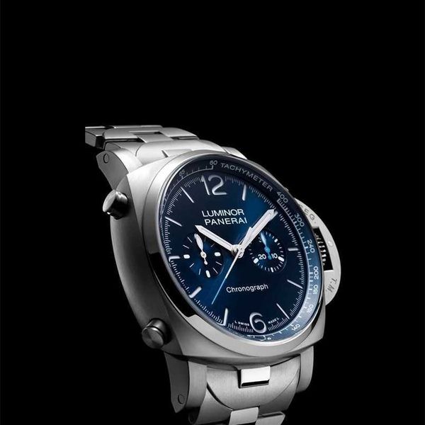 

designer men panerai luminor mechanical watch panerai luminor 's lumino mechanical blue dial steel strap maleq4ac, Slivery;golden