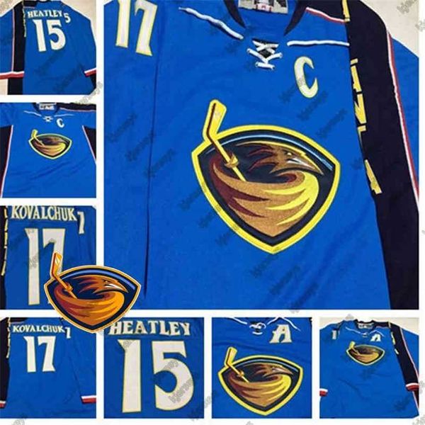 

c2604 atlanta thrashers hockey jerseys 17 ilya kovalchuk marian hossa dany heatley zach bogosian johan hedberg kari lehtonen chris thorburn, Black