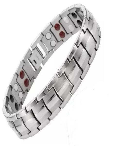 

women men health care germanium magnetic bracelet for arthritis and carpal tunnel 316l stainless steel power therapy bangles9826946, Golden;silver