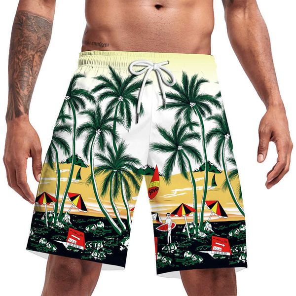 

summer new coconut tree creative digital printing for men, White;black