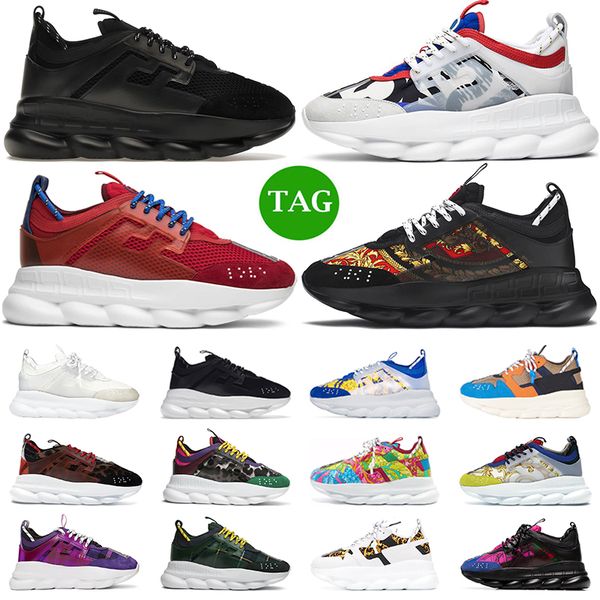 

designer chain reaction men women platform shoes sneakers rubber suede black chainz white bluette gold red cherry mens casual outdoor traine