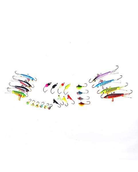 

26pcsbox 6 models winter ice fishing baits artificial metal bait ice jig mini lead lures fishing jigging hard lure set3856196