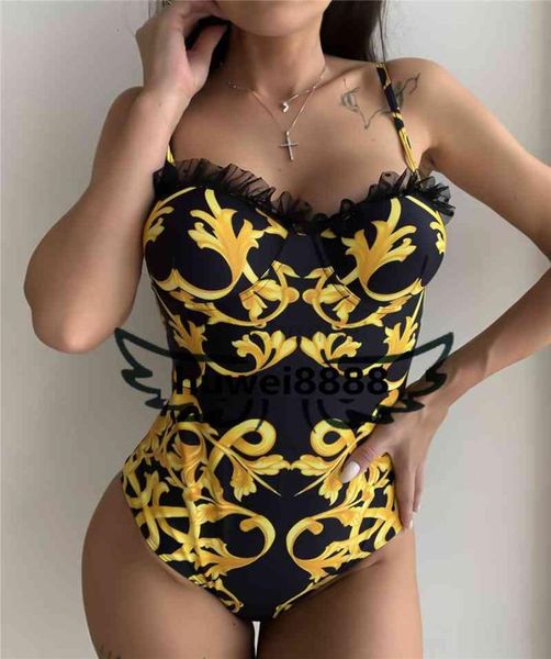 

lace side swimwear padded push up women039s onepiece swimsuits outdoor beach swimming bandage must designer wear7377997