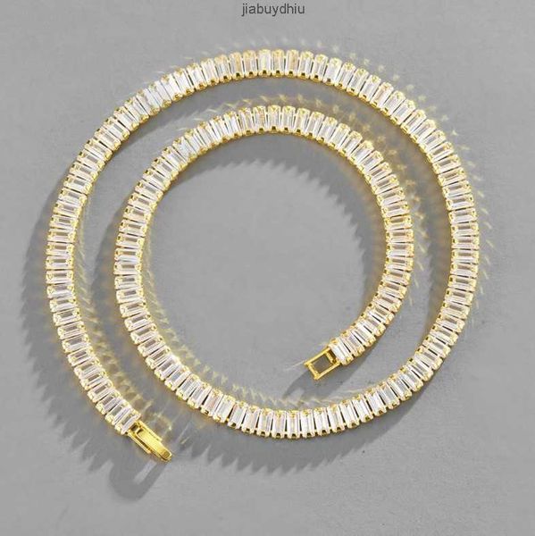 

hip hop new design full diamond rectangular zircon cuban chain necklace watch by stock, Silver