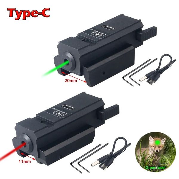 

tactical rechargeable red green dot laser sight with 20mm/11mm picatinny rail for glock pistol airsoft hunting gun laser-green