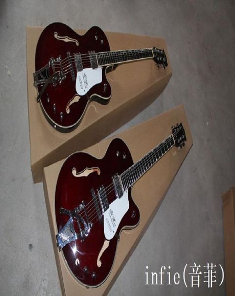 

factory custom wine red falcon 6120 semi hollow body jazz electric guitar with tremolo in stock9706960