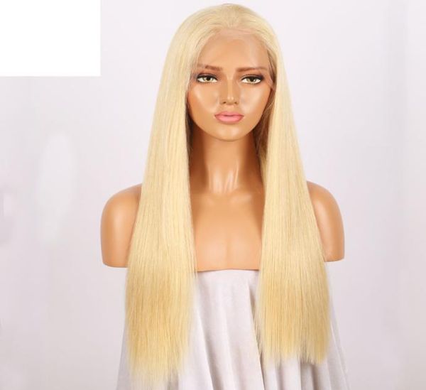

silky straight wig glueless lace front human hair full lace wigs 613 130 density blondewith baby for black women remy5730430, Black;brown