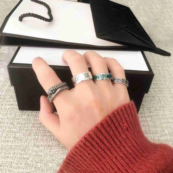 

band designer 925 silver snake g love a ring white copper for mens womens fashion lovers rings high-end quality couples ringss with box men