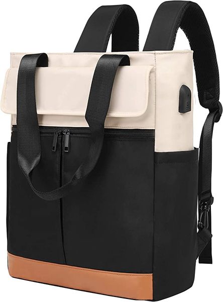 

women's convertible daypack lapbackpack, computer backpack work backpack with usb charging port