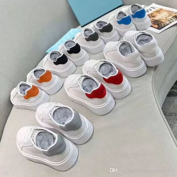 

casual shoes lace-up sneaker woman shoe flat sneakers platform men gym women travel leather 100% cowhide fashion letters thick bottom design, Black