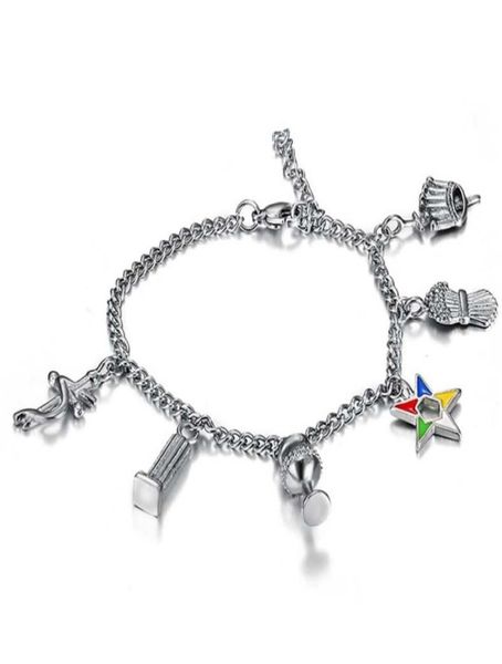 

custom order of the eastern star charm jewelry chain bracelet jewelry1580429, Golden;silver