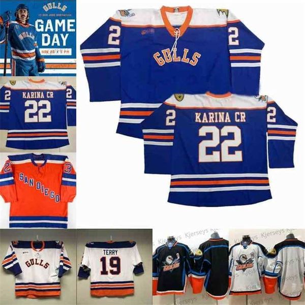 

c2604 san diego gulls third hockey jersey troy terry dean boylan deven sideroff jaycob megna jamie drysdale sam carrick mark stitt sean o&#0, Black