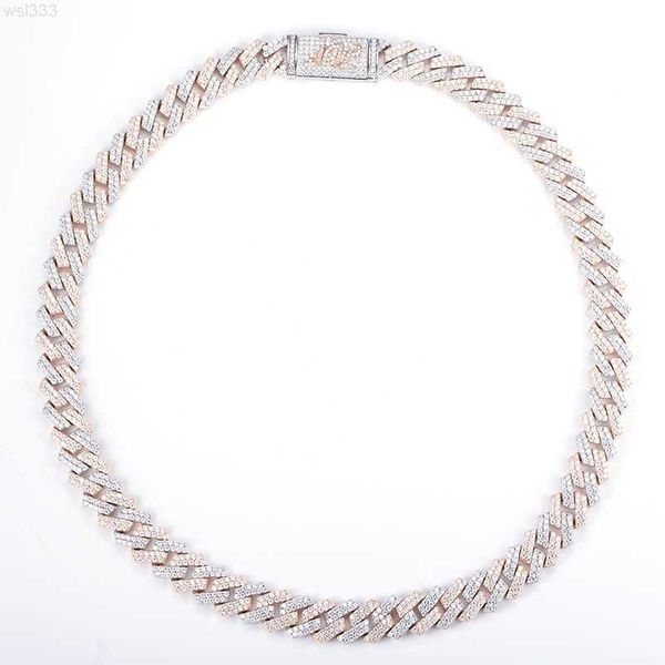 

msn-518 iced out hip-hop jewelry men's moissanite cuban link chain, Silver