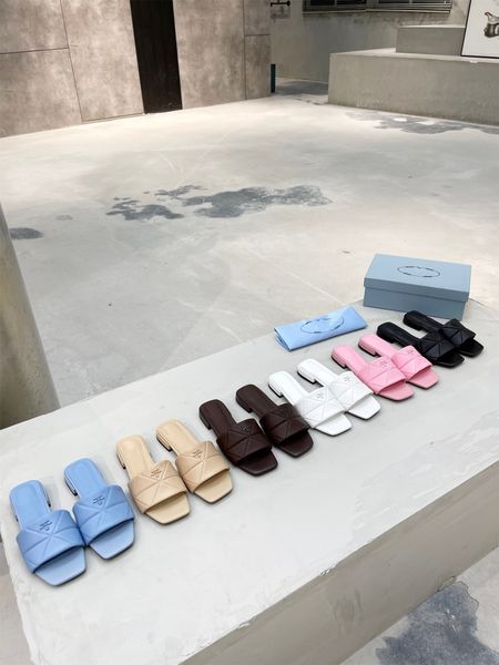 

6model womens designer sandal p platform sandals men slides thick bottom flip flops summer flat shoes casual beach sandale genuine leather h, Black