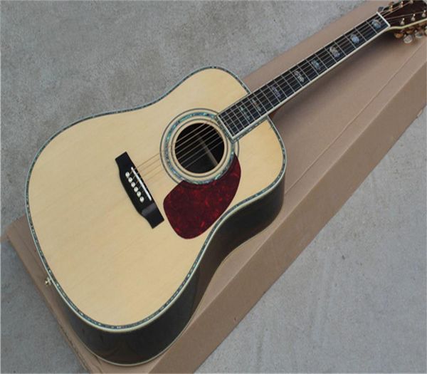 

in stock 41inch 45 acoustic guitarspruce wood bodyebony fretboard shell inalycolor pearl binding2909353