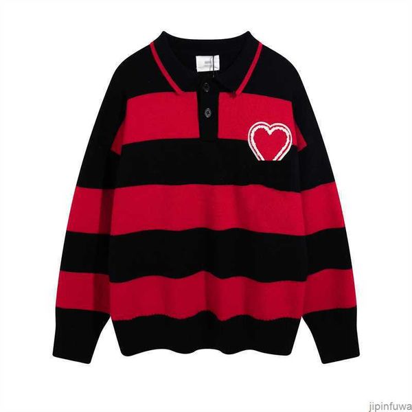 

mens fashion sweaters amies de coeur designer amis paris sweater classic embroidered a heart round neck loose knit men women fashion c1qp, White;black