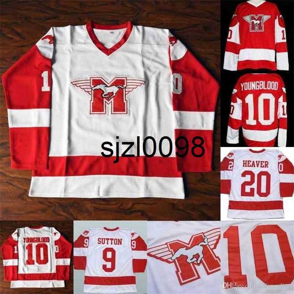 

sj98 youngblood movie hockey jersey 9 dereksutton 20 keanu reeves hockey jerseys stitched movie jersey, Black