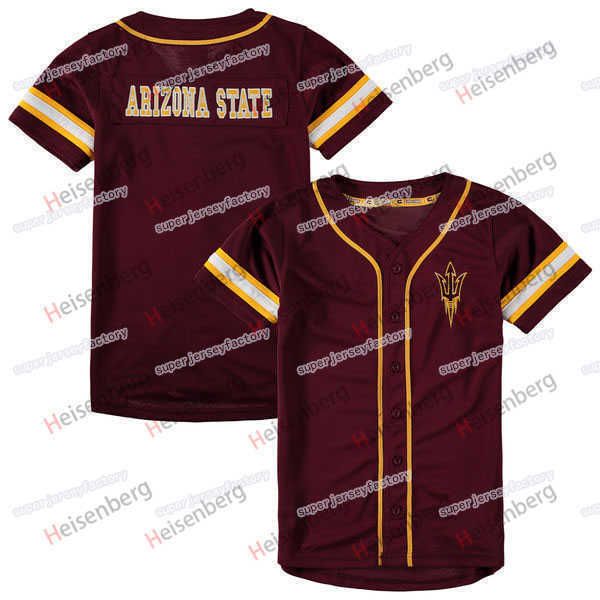 

mens arizona state sun devils colosseum play ball baseball jersey maroon stitch sewn jerseys size s-xxxl, Black
