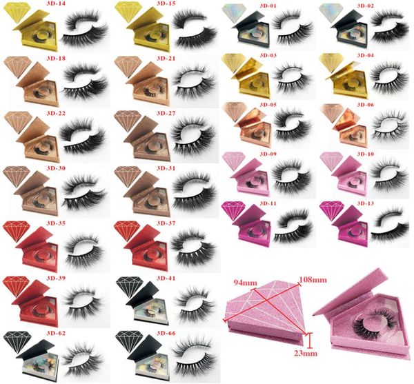 

new diamond box mink eyelashes 3d mink lashes thick handmade full strip lashes cruelty makeup dramatic lashes2324095