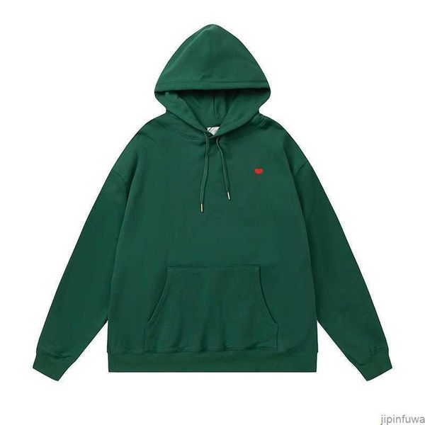 

amis paris fashion hoodie for men and women amies de coeur hoody embroidered red love spring round neck jumper couple sweatshirts m93y, Black