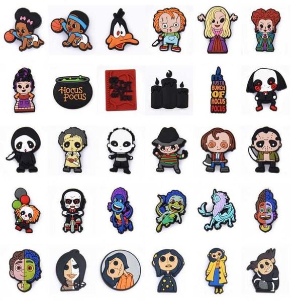 

2022 halloween hocus pocus nightmare stitch frozen horror charm clog shoe charms1581951, White;pink