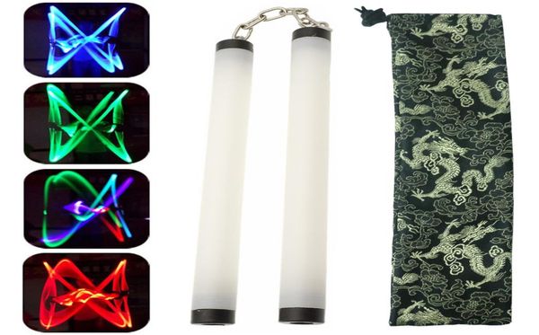 

colorful led lamp light nunchakus nunchucks glowing stick trainning practice performance martial arts kong fu kids toy gifts stage4517423