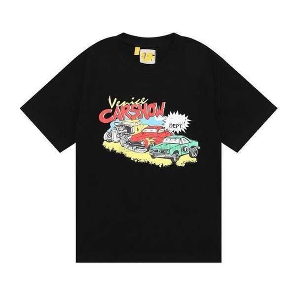 

summer women designer mens galleryse t-shirts fashion shirt do old angel skeleton car graffiti print casual loose short sleeve t-shirt galle, White;black