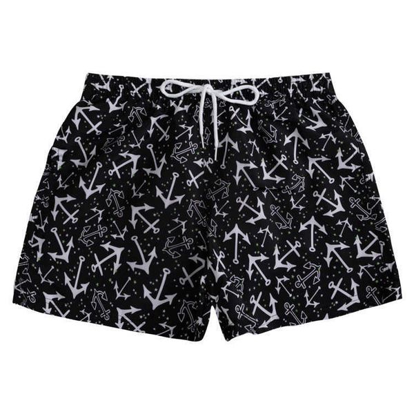

tiny new design anchor sailer waterproof mens printed shorts swim trunk mens beach shorts gahl, White;black
