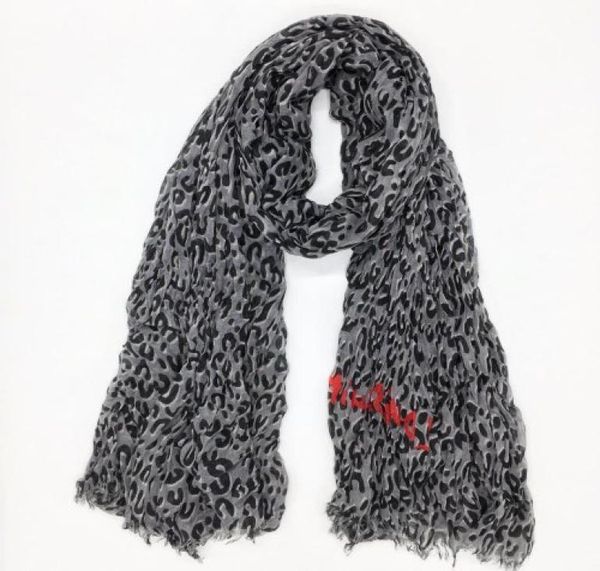 

wholebig autumn and winter classic print leopard pattern cotton material creasing ms scarf big size 200cm 130cm1373281, Blue;gray