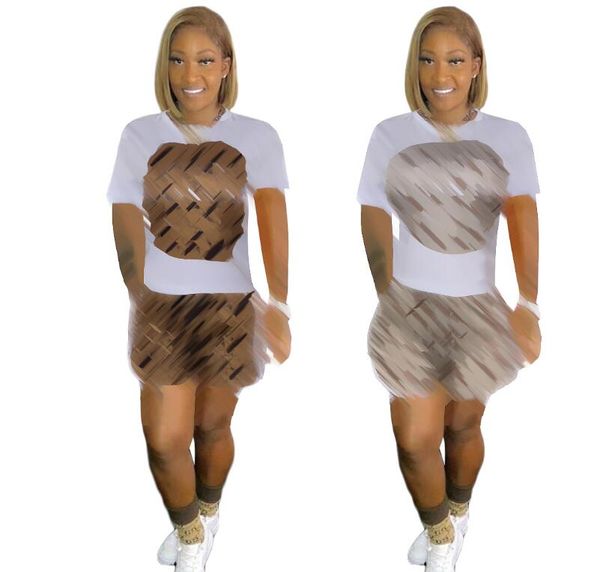 

women's tracksuits 2023 summer new fashion casual short sleeve+shorts women's set designer brand women's two piece set, Gray