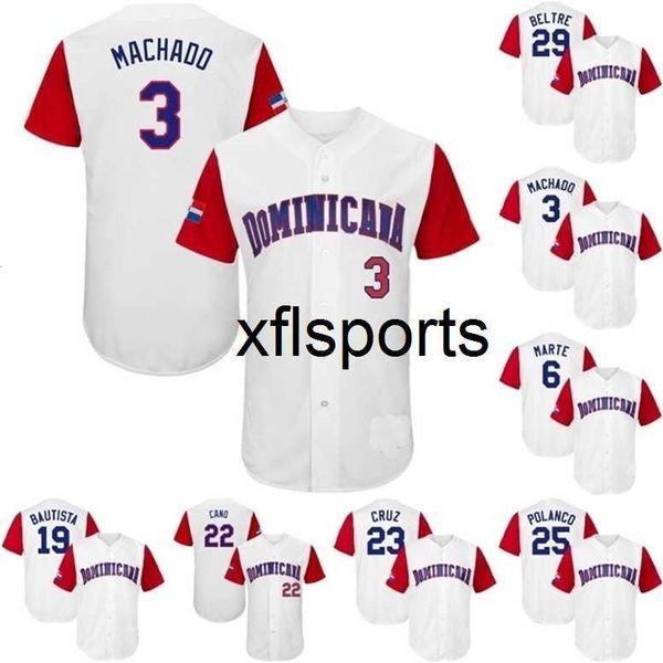 

axflsp glnmit 2017 dominican republic world baseball classic wbc jersey 3 manny machado 6 starling marte 19 jose bautista 22 robinson cano 2, Black