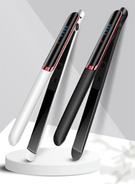 

hair straighteners negative ion ceramic flat iron 2 in 1 fast straight curling professional curl 2209221979097, Black