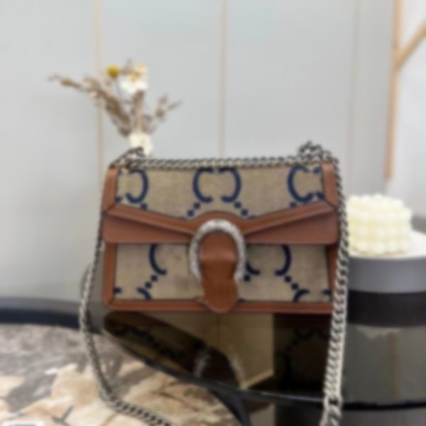 

luxury designer woman bag shoulder bags blue letters chain handbag original purse cross body fashion