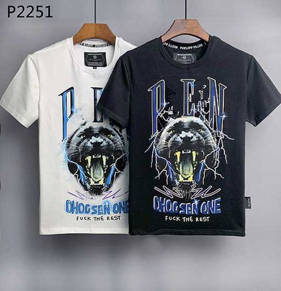 

phillip plain men designer pp skull diamond shirt short sleeve dollar brown bear brand tee o-neck skulls tshirt tees p2251 uaj4, White;black