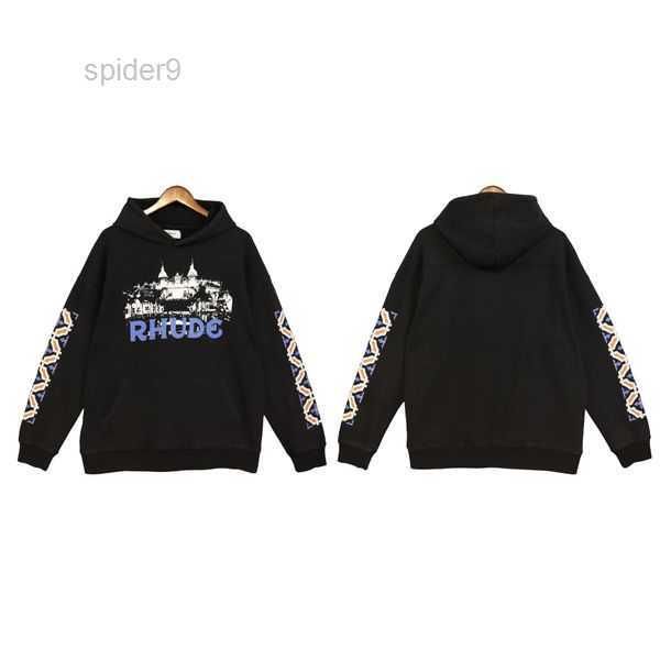 

rhude hoodie mens designer hoodies casual men women sweatshirts for autumn fashion pullovers us size s-xl 4 cid7, Black